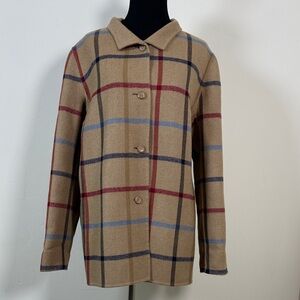 PENDELTON The Check Wool Jacket Tan Plaid Reversible M